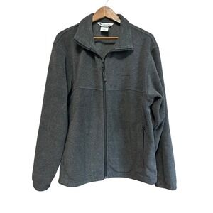 Columbia Mens Fleece‎ Jacket Full Zip Up Gray Outdoor Soft Lightweight Coat L